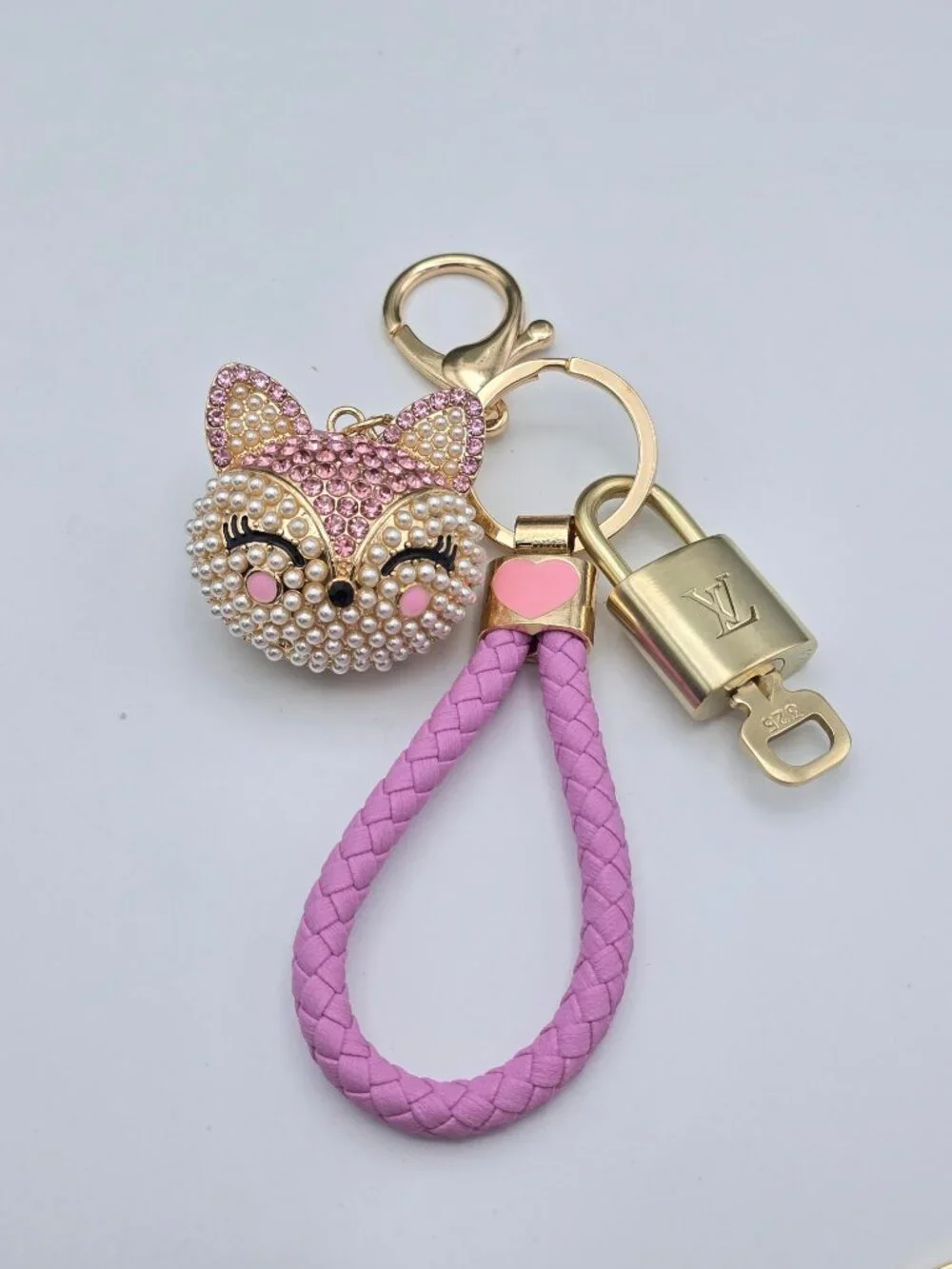 Authentic Louis Vuitton Gold Lock 🔒 Unbranded Fox Head Keychain Bag Charm LV - Picture 5 of 10